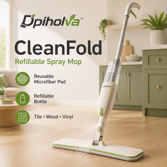 Dpiholva™ CleanFold Refillable Spray Mop — Reusable Microfiber Floor Cleaning System